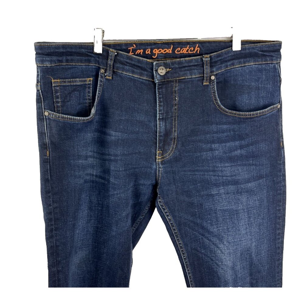 A Fish Named Fred (Dutch Brand) Dark Denim Mens Straight Leg Jeans Size 36 X 36